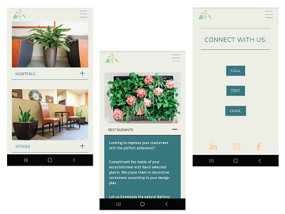 Mobile Screen Captures branding business design illustration minimal mobile mobile design mobile ui plants responsive responsive design responsive web design responsive website typography ux web design website website design
