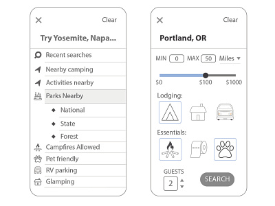 Hipcamp App Redesign app application ui concept art concept design design hipcamp illustration minimal mockup redesign redesign concept ui ux