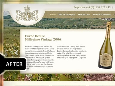 Roger Constant Lemaire Makeover champagne makeover re design redesign website