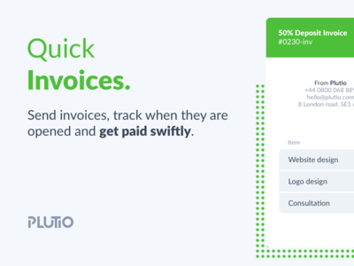 Plutio Invoices app checkout clean crm design flat illustration invoice invoice design invoice template invoicing modern payment payment app plutio projects saas