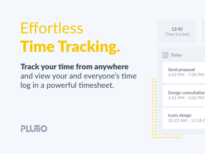 Banner Time app clean crm flat illustration modern plutio projects saas tasks time time management timetracking ui ui ux ux ux design