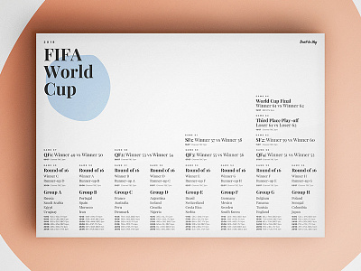 FIFA World Cup 2018 Planner 2018 blue fifa football orange serif soccer summer tournament typography worldcup