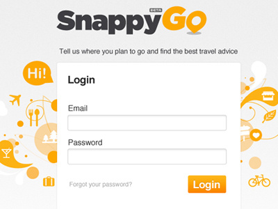 SnappyGo login form login orange snappygo travel