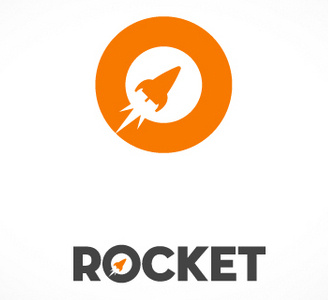 Rocket brand icon logo orange rocket