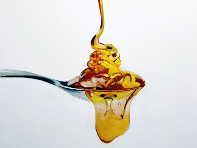 Honey honey hyperrealism illustration illustration art oil painting painting visual art