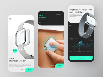 Hydration Monitor analysis app bpm design heart productdesign ui ux