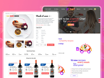 BChef - Home cuisine animation design app branding cardproduct design illustraion illustration art logo typography ui ux web