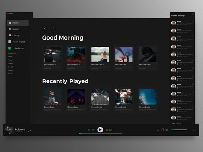 Spotify concept design branding framer list music player redesign spotify ui ui player web webplayer