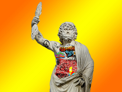 Zeus with Graffiti graffiti mythology photo manipulation zeus zeus statue