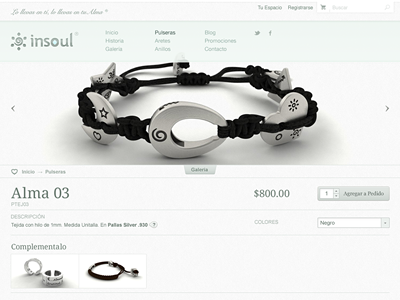 Insoul Product Page clean guadalajara interaction jewelry mexico minimalist store ui ux