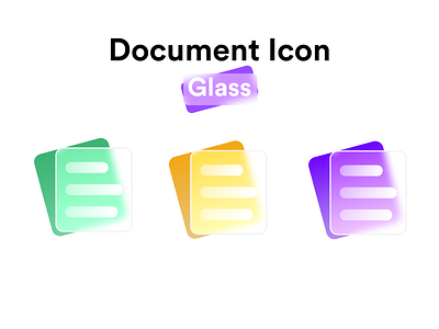 Document Icon Frosted Glass design flat icon minimal ux vector