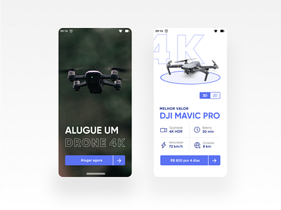 Rent Drone App app design drone hire minimal mobile rent rent drone app ui