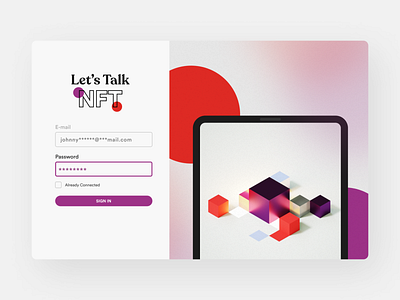 Let's Talk NFT abstract art login page nft tablet
