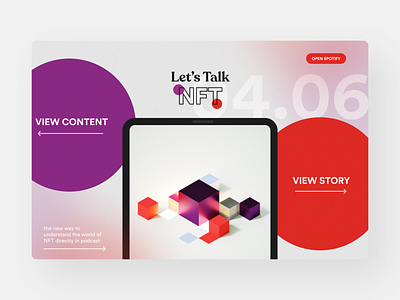 Let's Talk NFT abstract landing page nft web design