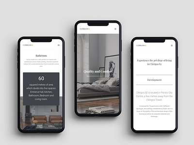 Clerigos82 | Webdesign 3d clean design home homepage luxury mobile modeling perto perto design real estate render renders responsive design ui ux web webdesign website