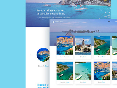Travel Service Website agency blue boats clean design ocean perto design travel ui ux water website websites