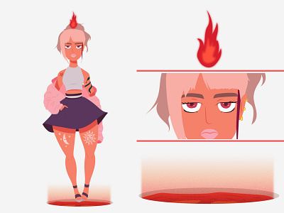 Fire Crown character character design demon draw fire graphic hell hell hole illustration illustrator story streetwear tan texture urban vector vector art witch witchcraft witchy