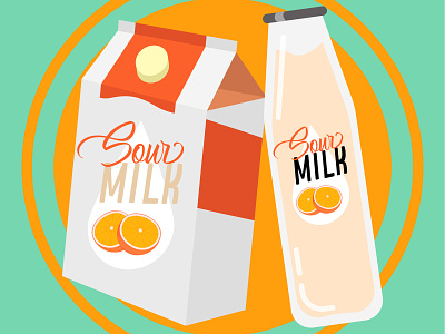 Sour Milk drink drinks illustration illustrator milk milk carton orange sour vector vector art