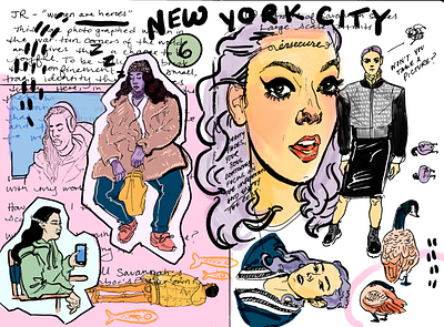 New York City collage collageart design fashion illustration sketchbook