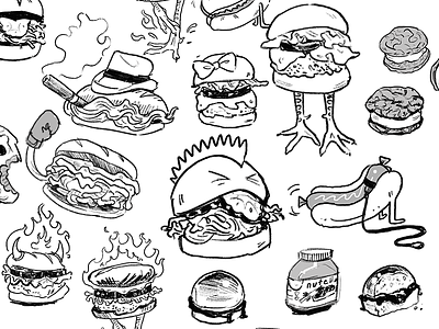 PB-2 Menu Sketches characters food illustration foodart illustration planning sandwiches sketch sketches wip