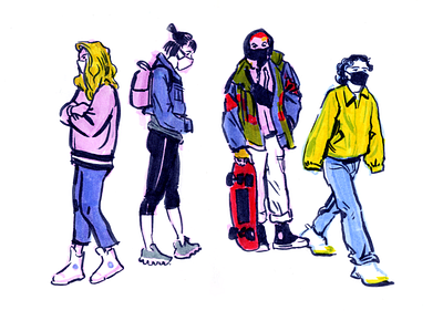 Street Style Peeps art characters digitalart fashion illustration graphic illustration lineart