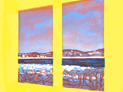 Traverse Bay art artist digitalart graphic illustration layered screenprint sketch