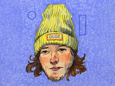 The Dude art artist beanie characters digitalart graphic illustration lineart portrait portrait illustration winter