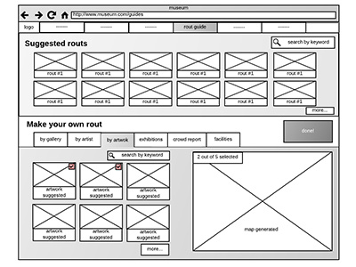 Museum Guide Webpage and App Wireframe by Valeria Pivovarova on Dribbble
