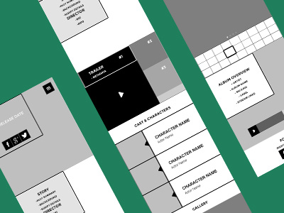 Wireframes for responsive website: mobile clean design iphone media mobile queries responsive simple ui ux web wireframes