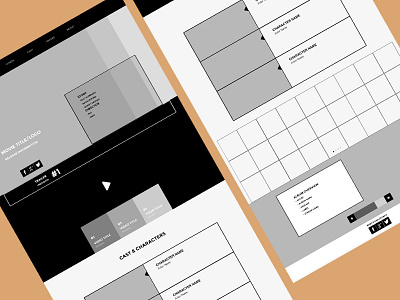 Wireframes for responsive website: wide screen