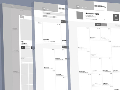 Wireframes for Large Retail Website