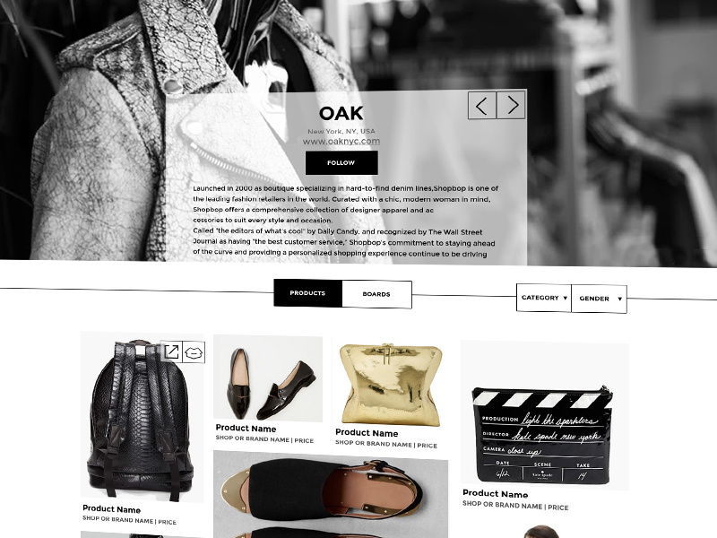 Shop Page for Retail Website retail website responsive shop clean ux ui ia gray minimalistic design functional