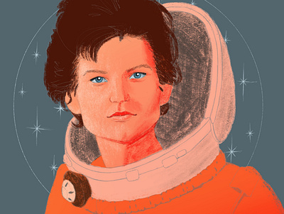 Valentina Tereshkova astronaut cosmonaut illustration illustrator portrait space spaceman valentina tereshkova women in space