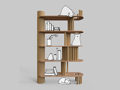 Cats on a Shelf advertising cat furniture shelf