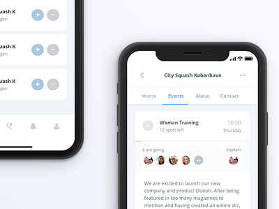 SF - Events app avatar blue club events grey ios iphone x navigation signup user white