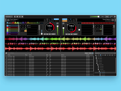DJ Software audio design desktop dj dj software mockup music software design ui ux vector xd