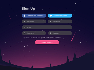 Sign Up ui ux web design