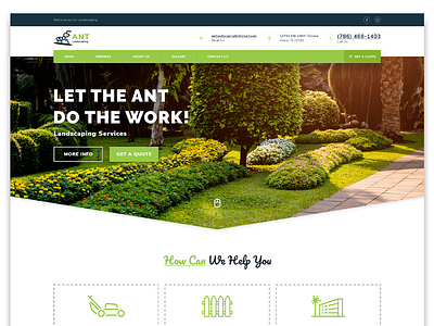 Homepage Redesign - Ant Landscaping adobe xd design ui ui ux design ux web design