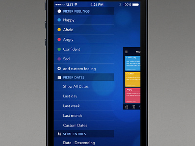 Left menu for diary app ios7 left menu menu side menu