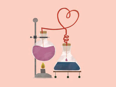 We Got Some Chemistry burner chemistry doodles flask hearts illustration valentine