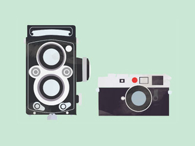We Just Click 35mm cameras doodles flat design illustration medium format