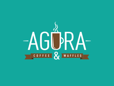 Agora brown cafe coffee icon logo vector waffles