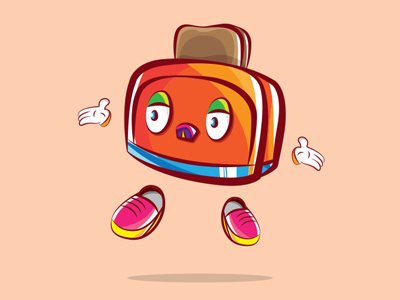 Toastar character illustration toaster vector