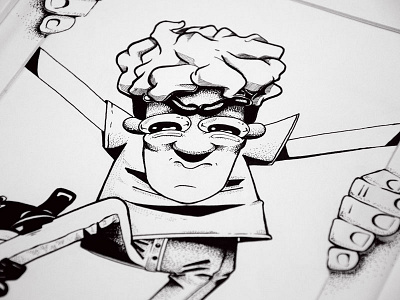 The Escape of Jimboe 3d character dot shading frame illustration inking jimboe line art stippling