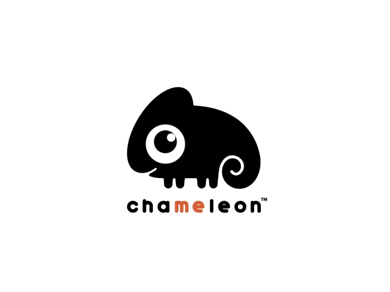 Chameleon Animated Logo animated brand cards chameleon customisable cute fly gif greeting logo me motion