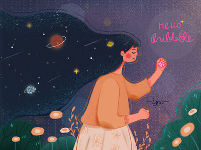 Hello Dribbble firstshot 插图 星空 设计