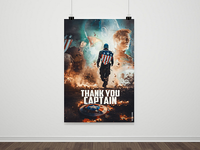 Thank you Captain avengers design goa illustration india manipulation motiphors movie movieposter photoshop posterdesign