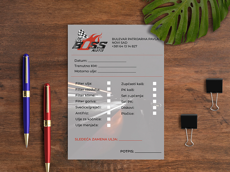 BossAuto - Flayer simple branding new vector ui freebies desgin flayer illustration busines card design modern popular