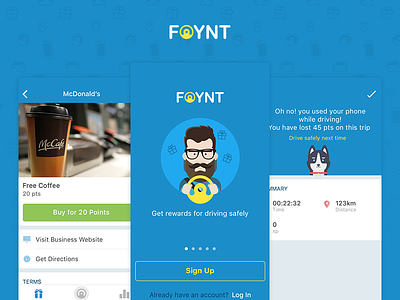 Foynt android app coupon flat icons illustration ios iphone points rewards ui ux