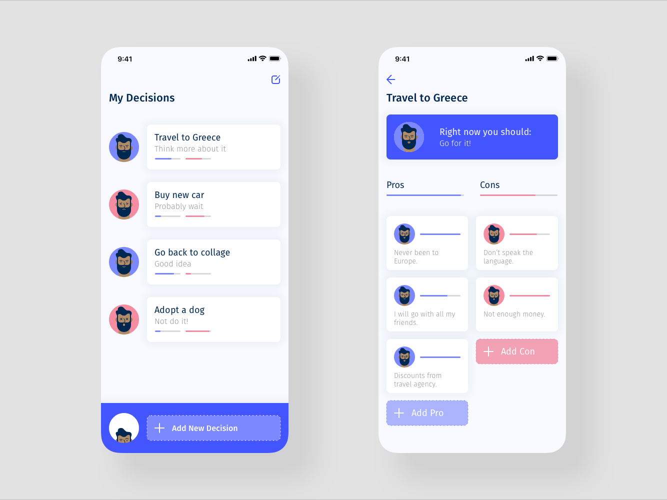 Pros And Cons App Concept By Emilio Varela On Dribbble